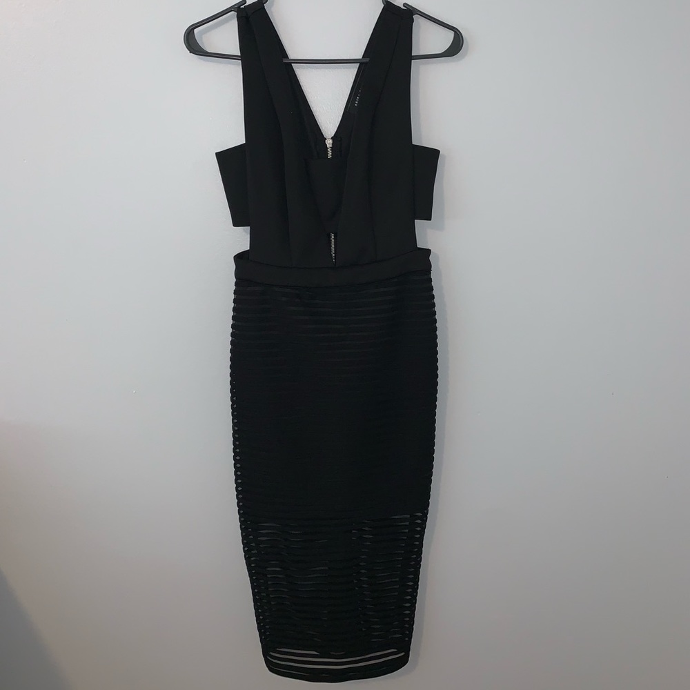 Sexy Black Midi Dress